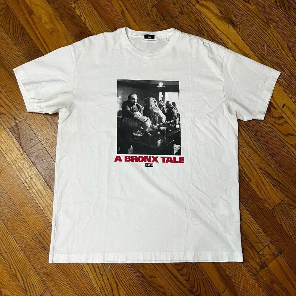 KITH A Bronx Tale Bar Scene Fight Bikers Sonny White Tee Sz Large 2023 Release